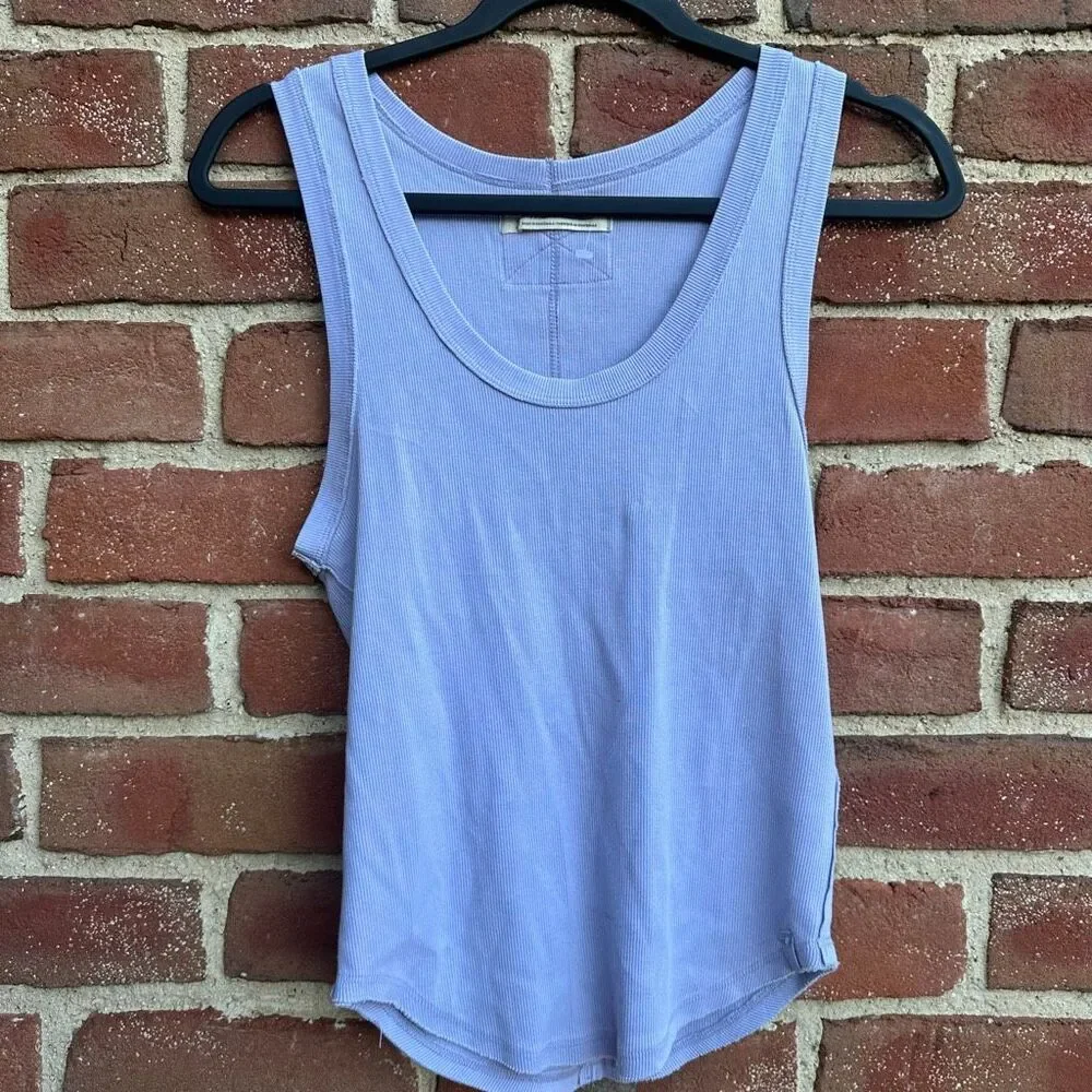 Free People We The Free Ribbed Tank Top Lavender Scoop Neck Racerback L NEW
